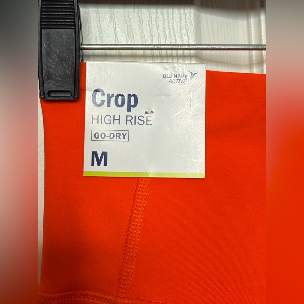 Old Navy Orange High Rise Powersoft Go Dry Cropped Pants Medium - Picture 3 of 6